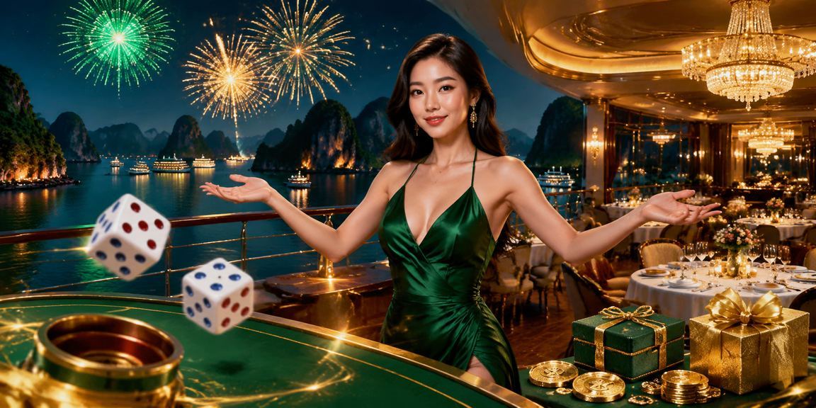 Lễ hội tài xỉu dice sôi động trên nền cảnh vịnh Hạ Long huyền ảo
