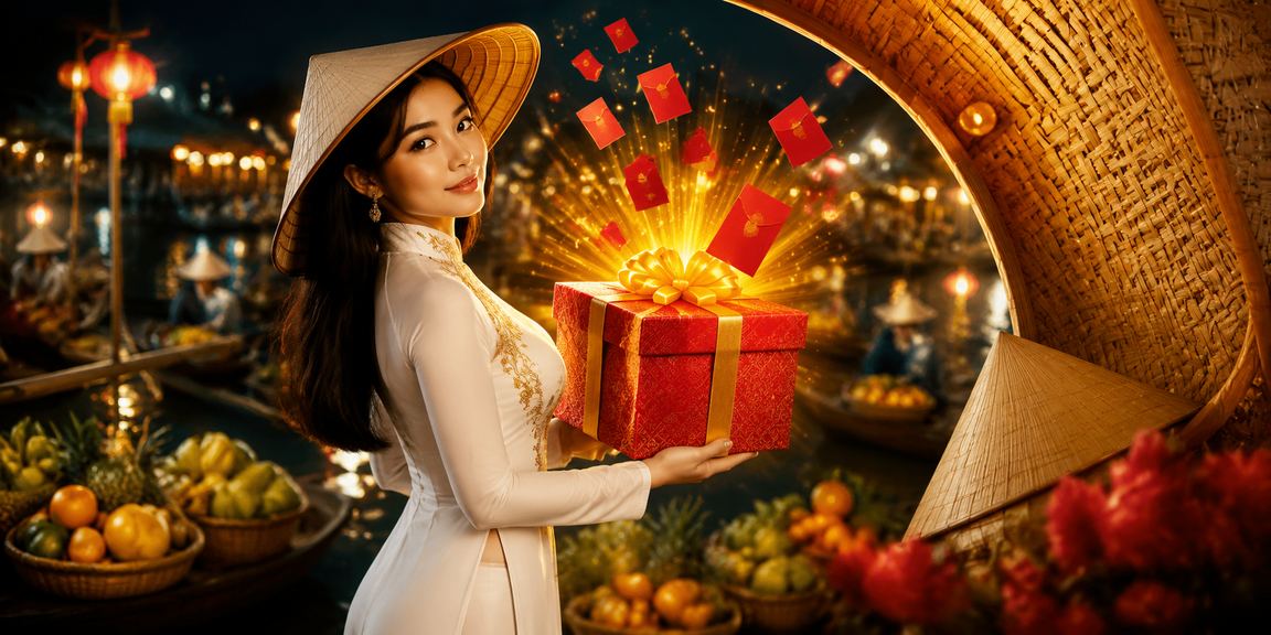 Biểu tượng may mắn và ưu đãi thưởng tại đồng bằng Mekong qua qh15